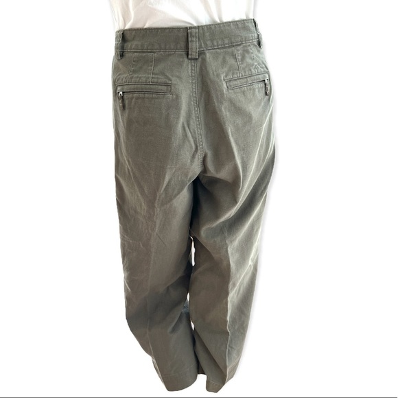 Capri Pants by Lee Size 4 High Waist Ribbon Tie Back Zip Pockets Linen Cotton - Picture 2 of 6